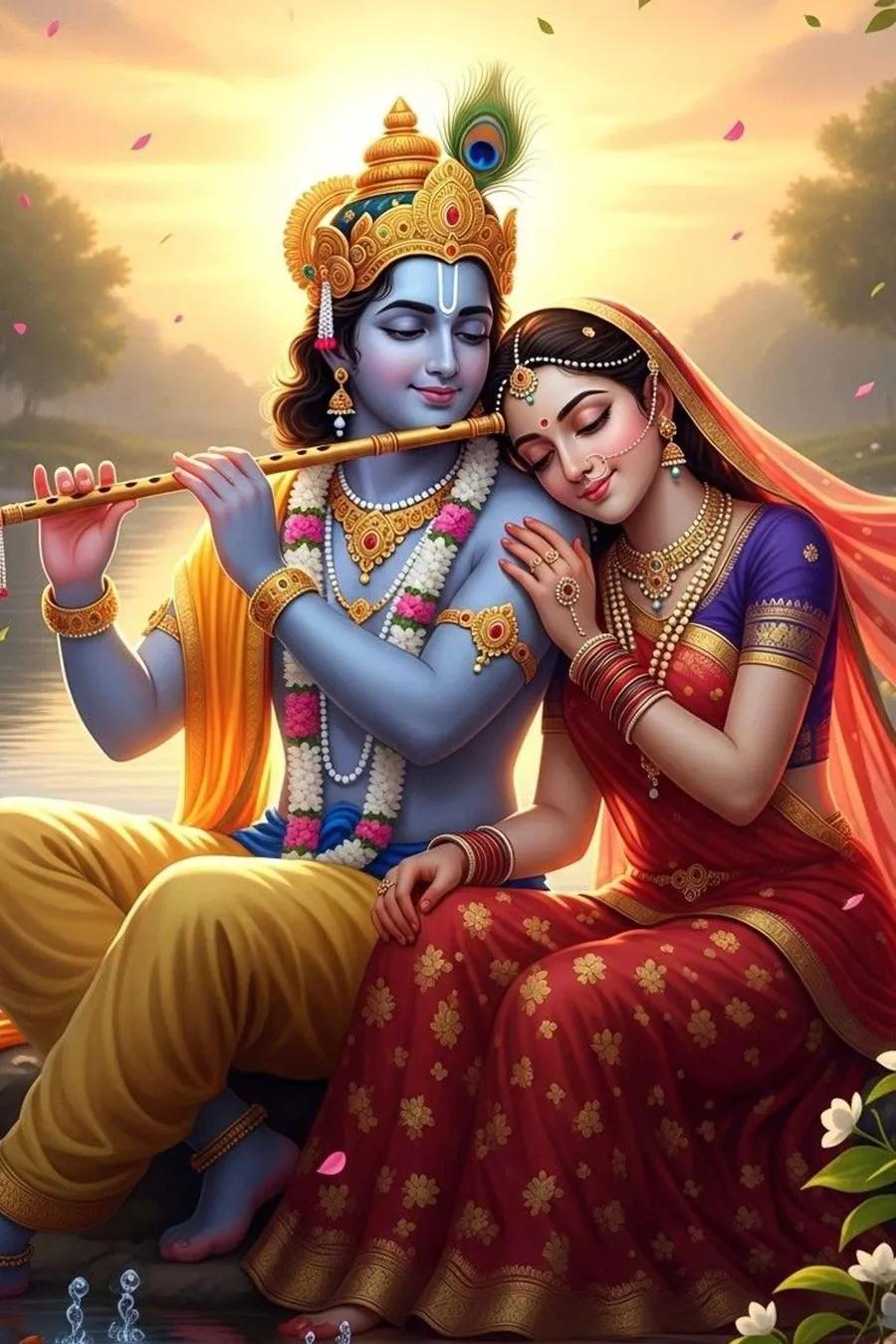 Radha Krishna's Eternal Embrace