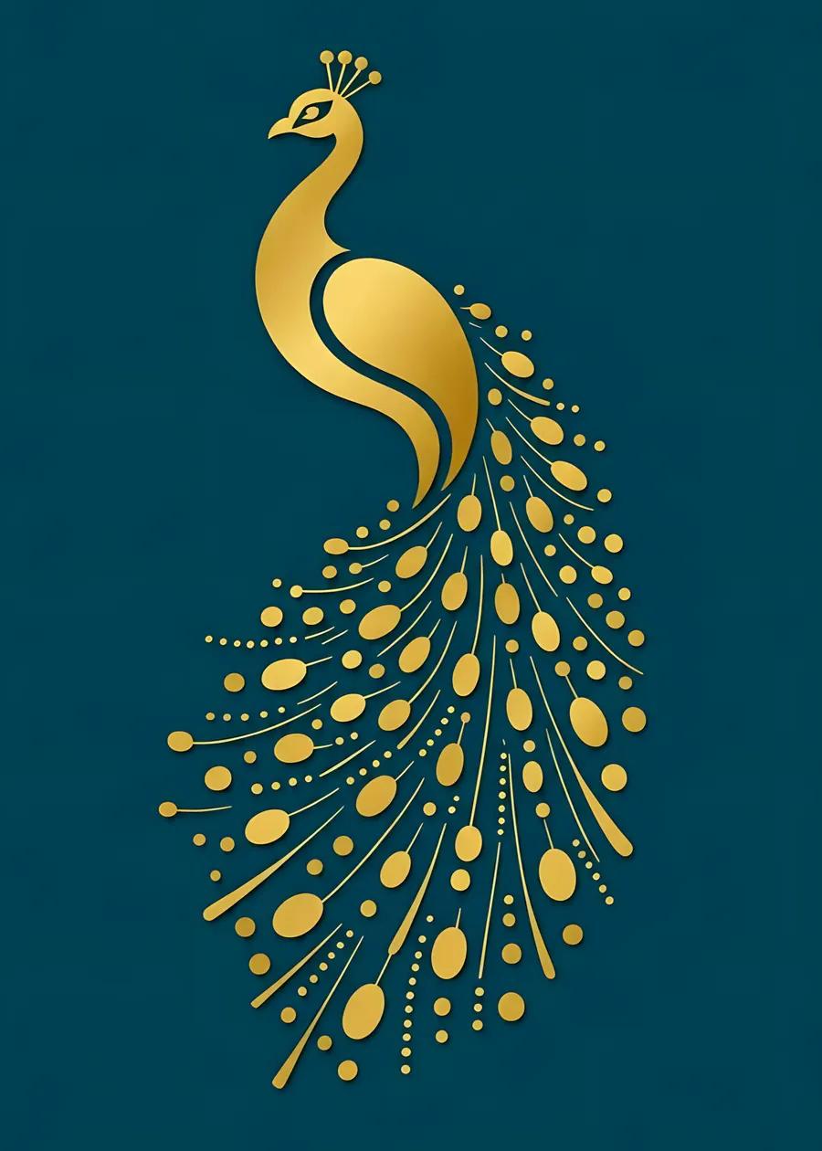 Golden Peacock in Meditation
