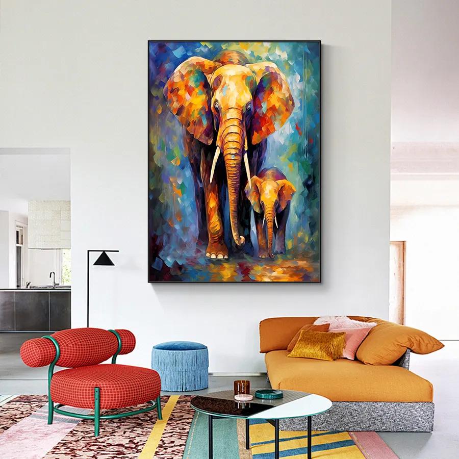 Elephants in Colorful Elegance