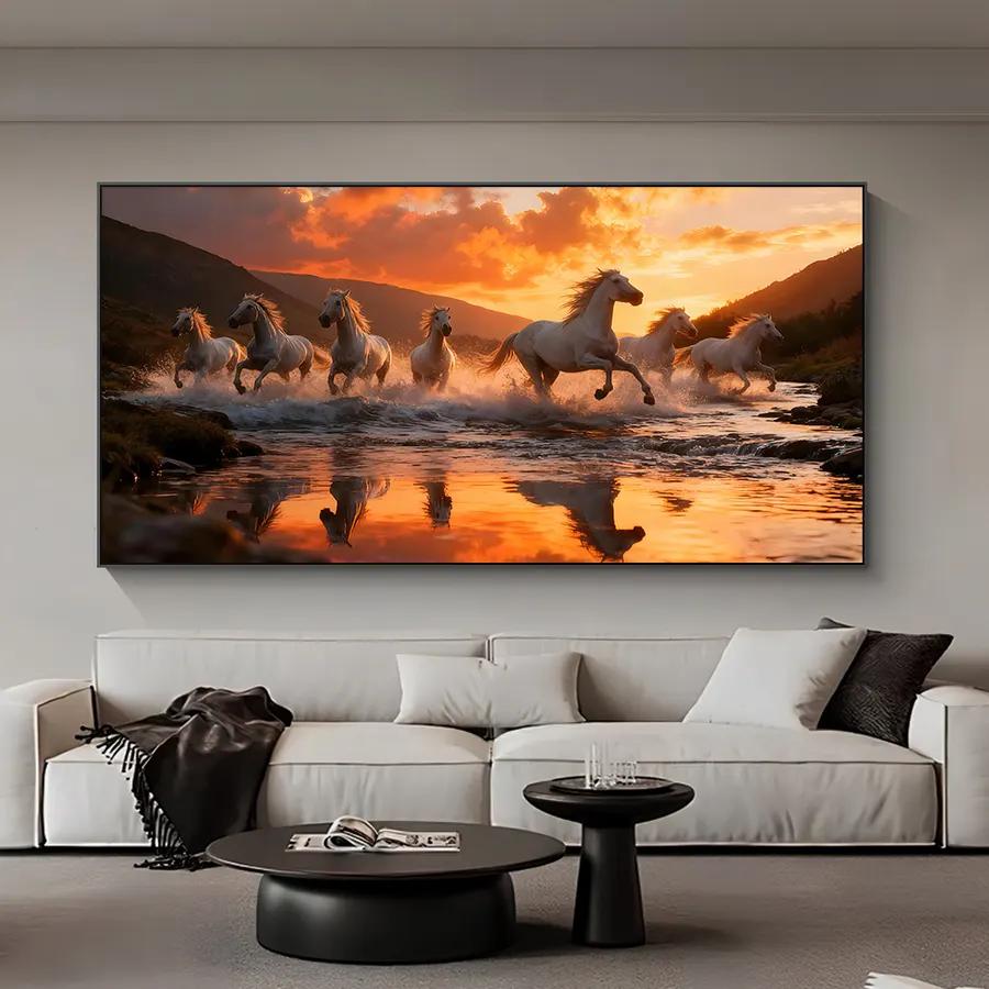 Galloping Horses at Sunset