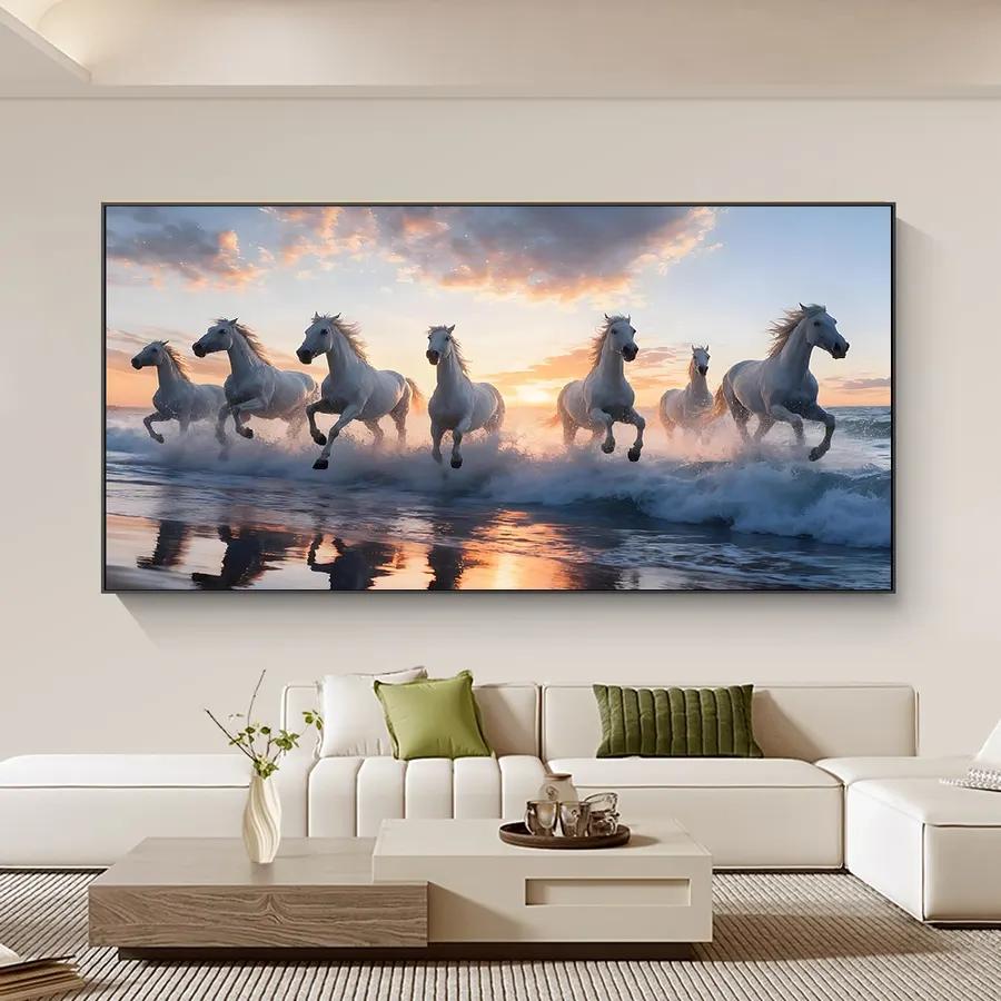 Galloping Horses at Sunset