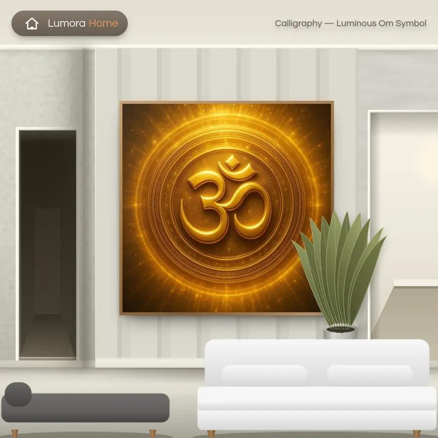 Calligraphy — Luminous Om Symbol