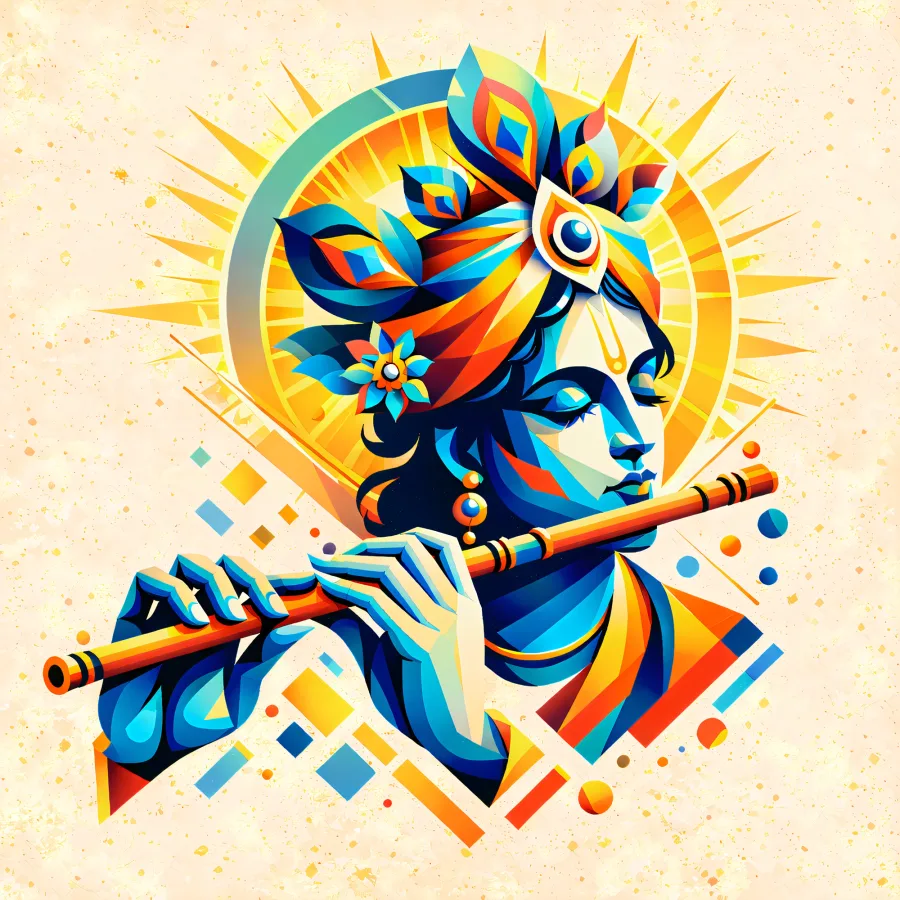 Vibrant Resonance of Krishna, the original artwork colours